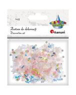 Zestaw perełki cekiny różowe14g mix