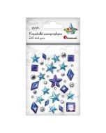 Kryształki samoprzylepne niebieskie mix 39szt