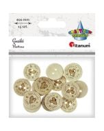 Guziki drewniane handmade with love 20mm 15szt