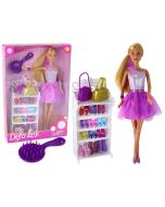 Lalka Lucy sukienka fioletowa brokat + buty