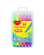 Flamastry 12 szt zakończone pędzlem, trójkątne