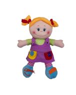 Lalka szmacianka w fioletowej sukience