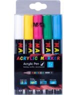 Markery akrylowe 1-2mm 5 kolorów