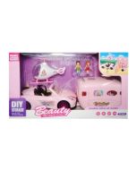 Samochód dla lalki z przyczepą