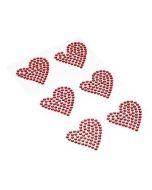 Dżety samoprzylepne serca czerwone 6szt