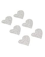 Dżety samoprzylepne serca srebrne 6szt