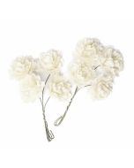 Kwiaty papierowe ecru 8szt