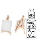 Podobrazie mini 8x8cm 280G/m2 + sztaluga