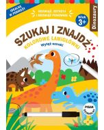 Szukaj i znajdź. Kolorowe łamigłówki. Dinozaury