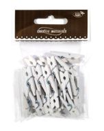 Klamerki drewniane białe 30mm 25szt