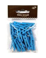 Klamerki drewniane jasne niebieskie 30mm 25szt