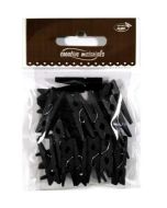 Klamerki drewniane czarne 30mm 25szt