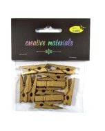Klamerki drewniane złote 35mm 10szt