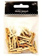 Klamerki drewniane naturalne 25mm 25szt