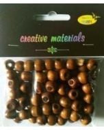 Koraliki drewniane brązowe ok 26g ok 150szt