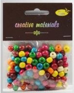 Koraliki drewniane kolorowe ok 26g ok150szt