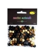 Koraliki drewniane naturalny mix ok 26g ok150szt