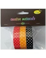 Taśmy materiałowe kropki 3szt
