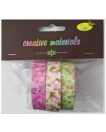 Taśmy materiałowe kwiaty 3szt