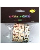 Taśmy materiałowe kwiaty 3szt