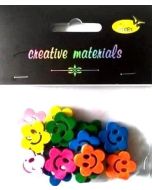 Guziki drewniane kolorowe kwiatki 20mm 6g