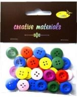 Guziki drewniane kolorowe 15mm 15g