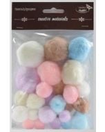 Pompony pastelowe 15mm-40mm 30szt