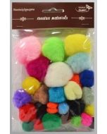 Pompony kolorowe 15mm-40mm 30szt