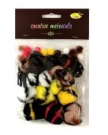 Pompony kolorowe 10-38mm 30szt