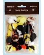 Pompony kolorowe 10-38mm 30szt