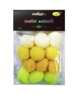 Pompony akrylowe żółte 40mm 12szt