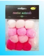 Pompony akrylowe różowe 40mm 12szt