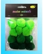 Pompony akrylowe zielone 40mm 12szt