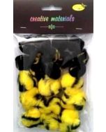 Pompony dwukolorowe żółto czarne 25-40mm 21szt