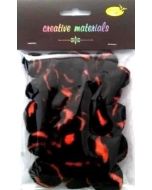 Pompony dwukolorowe pomarań. czarne 25-40mm 21szt