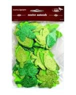 Listki brokatowe tonacja zielona 60szt