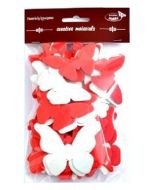 Motyle czerwono-białe 52szt