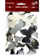 Motyle czarno-szaro-białe 52szt