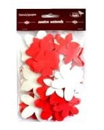 Kwiatki czerwono-białe 60szt