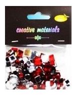 Elementy kryształkowe srebrno-czerwone 4-12mm