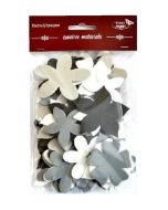 Kwiatki czarno-szaro-białe 60szt