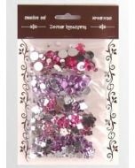 Zestaw kamyczków różowo fioletowych 35g