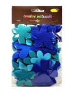 Kwiatki z filcu tonacja niebieska 60szt