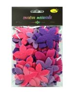 Kwiatki z filcu tonacja różowo-fioletowa 60szt