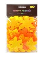 Kwiatki z filcu tonacja żółto-pomarańczowa 60szt