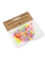 Koraliki literki kolorowe 6x6mm 100szt