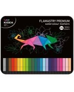 Flamastry kwadratowe w metalowym pudełku 24 kolory