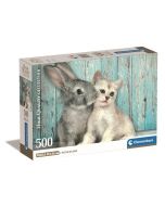 Puzzle 500 Compact Cat & Bunny