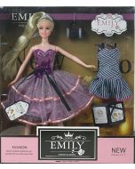 Lalka 29cm w sukni z sukienką i torebką