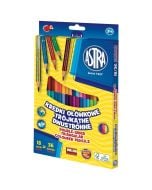 Kredki ołówkowe trójkątne dwustr. 18=36 kol. ASTRA